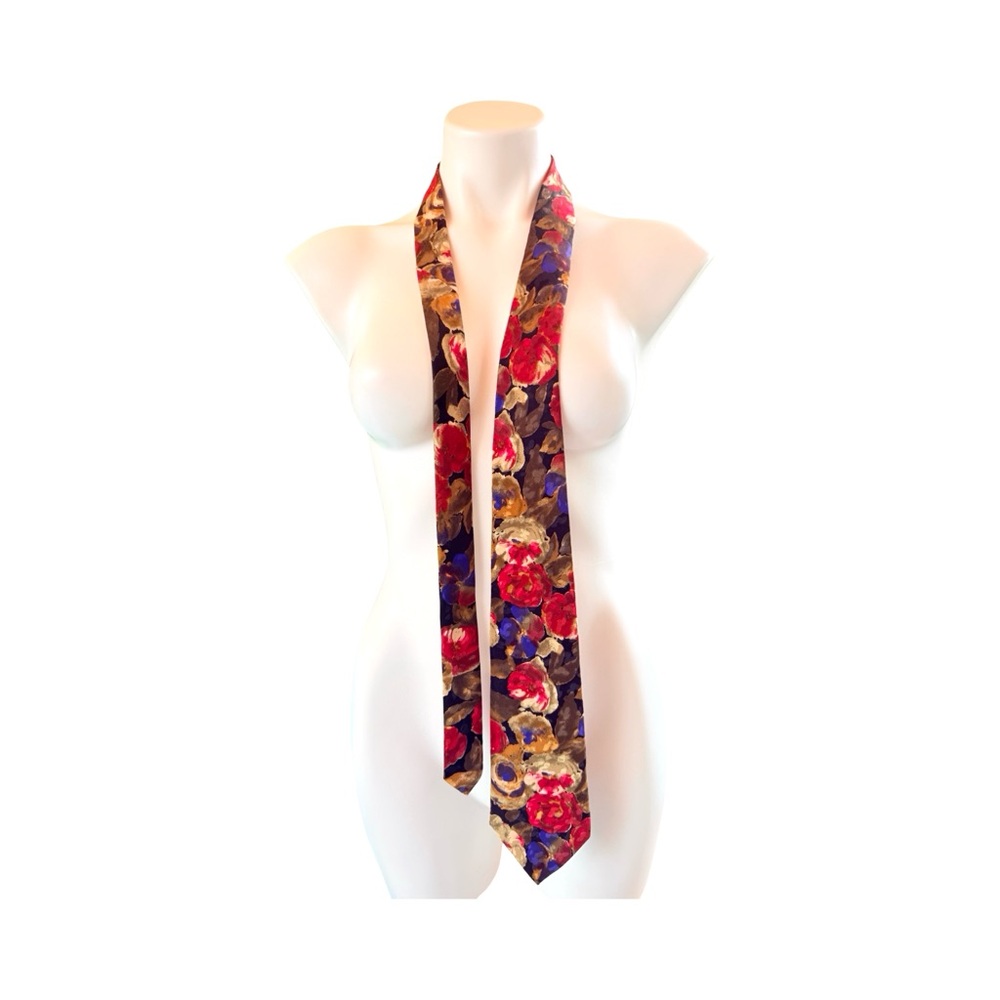Raphael Floral Abstract Men's Tie - Red, Blue, Gold